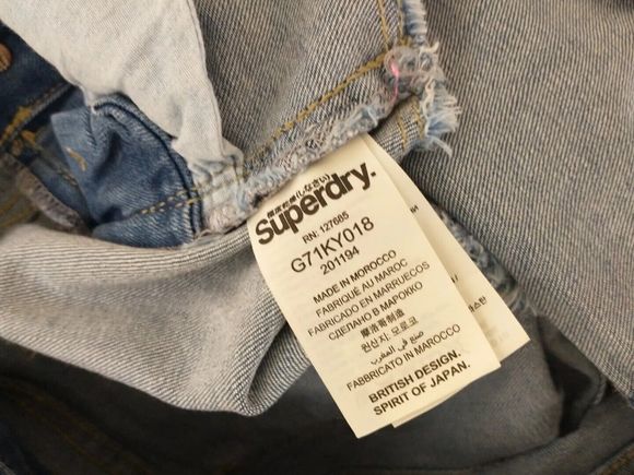 Vintage Superdry Blue Denim Pixie Dungarees Shorts Size XS - Picture 13 of 14